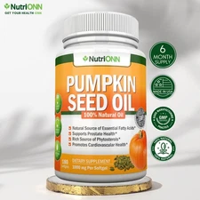 Pumpkin Seed Oil 1000MG - Cold-Pressed Natural Oil - Prostate & Joint Health