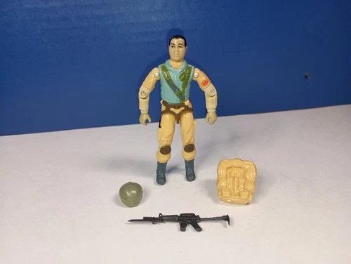 G.I. Joe 1983 Airborne 3.75" Figure 100% complete all Original Color Wear READ