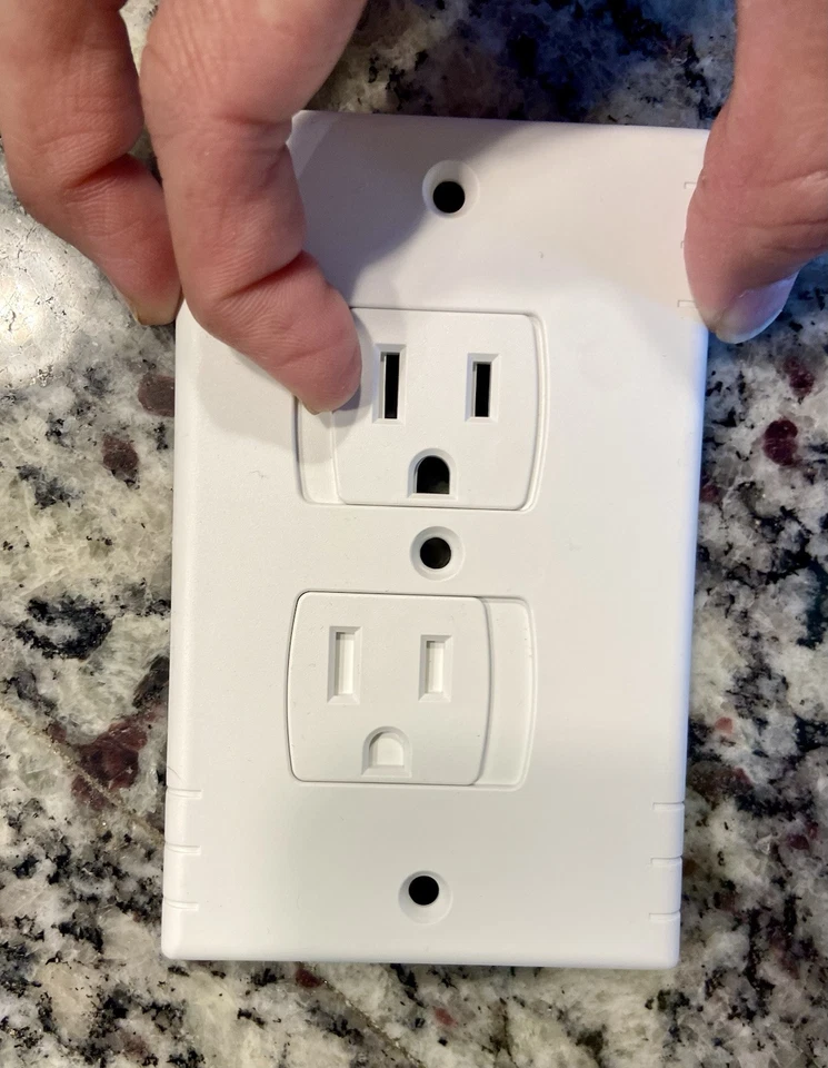 Cubiertas de toma de corriente eléctrica placa de enchufe de pared de cierre automático de seguridad para bebés (6) Foto 2 de 4