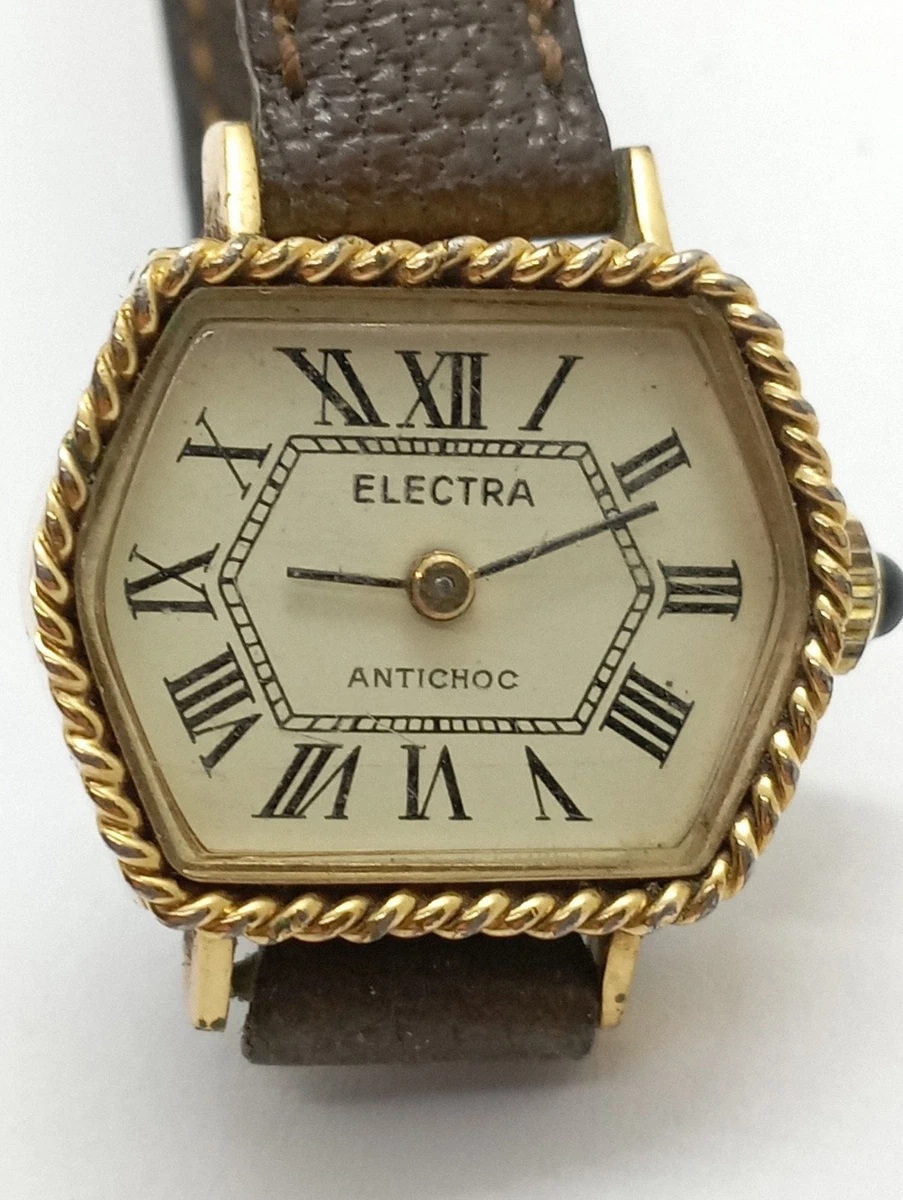 Montre LIP Electronic Plaquée Or Bracelet Tessuflex Italy - Vintage à Quartz