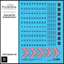 O Scale CBQ Burlington Budd BiLevels Decal Set