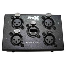 ProX XC-SBCAT6-4XF 4 Channel Cat6 Portable Snake Box w. 4 XLR Female Inputs