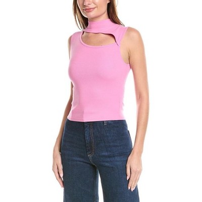 NWT Hudson pink ribbed asymmetrical chest cut-out sleeveless top (medium)
