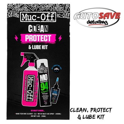 Muc-Off - Clean, Protect & Lube Kit |1 Liter Reiniger |400ml MO-94 |50ml Nassgleitmittel
