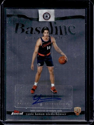 2025-26 Topps Finest Yanic Konan-Niederhauser Baseline Auto RC #BA-YK Clippers