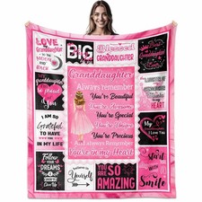 Granddaughter Gift Throw Blanket 60x50 inch Birthday Gift from Grandma