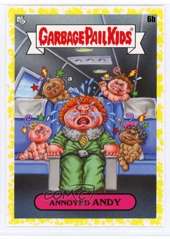 2023 Topps Garbage Pail Kids Go On Vacation Yellow #6b Annoyed Andy front
