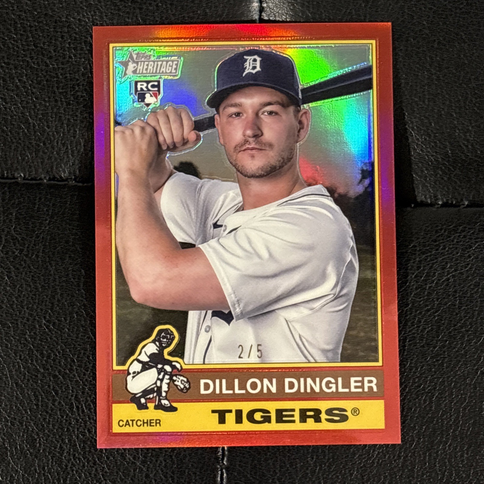 2025 TOPPS HERITAGE CHROME RED REFRACTOR #130 DILLON DINGLER /5