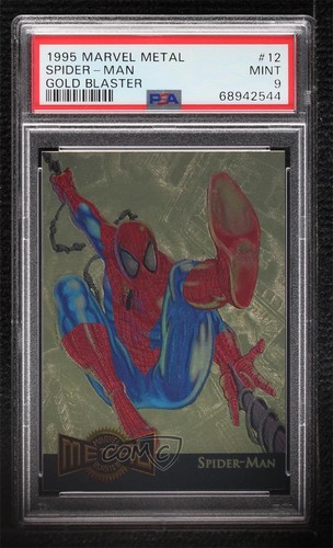 1995 Fleer Marvel Metal Blasters Gold Spider-Man #12 PSA 9 MINT 3g8