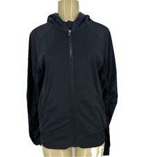 Fabletics Small Women Full Zip Active Jacket Hooded Stretchy Gathered Sleeve Z07