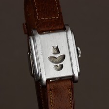 VTG 1930'S ADOLF SCHILD 15J JUMP HOUR ART DECO SWISS MENS TANK WATCH AS 340