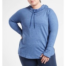 ATHLETA Uptempo Hoodie Sweatshirt Heather Blue XS