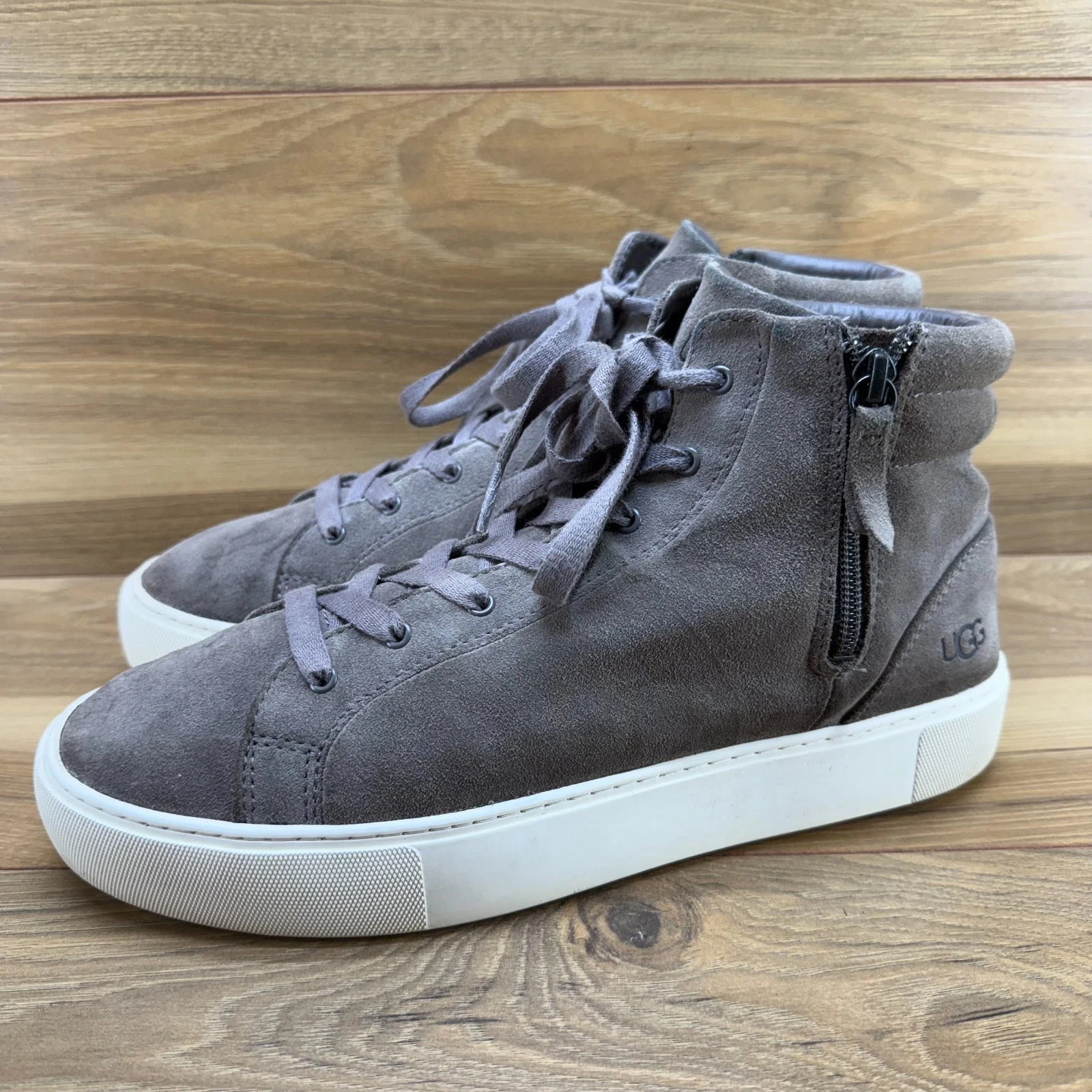 Sneakers alte UGG Olli donna 11 grigio scamosciato plateau cerniera