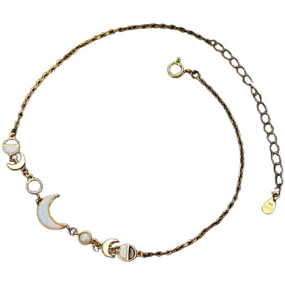 Moderne vergoldete Mond Anh?nger Halskette Kupfer geometrischer Schmuck