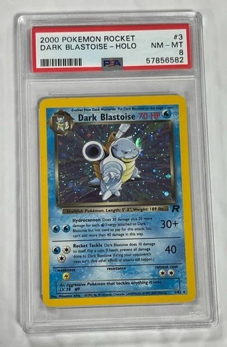 2000 POKEMON ROCKET DARK BLASTOISE HOLO #3 PSA 8 NM-MT.