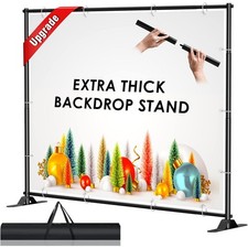 10 x 8 FT Banner Stand Heavy-Duty Backdrop Support Stand Telescopic Adjustable