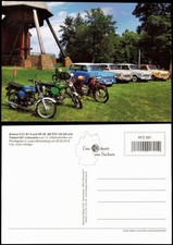 Postcard traffic car car Simson MZ Trabant Lauta Marienberg 2019
