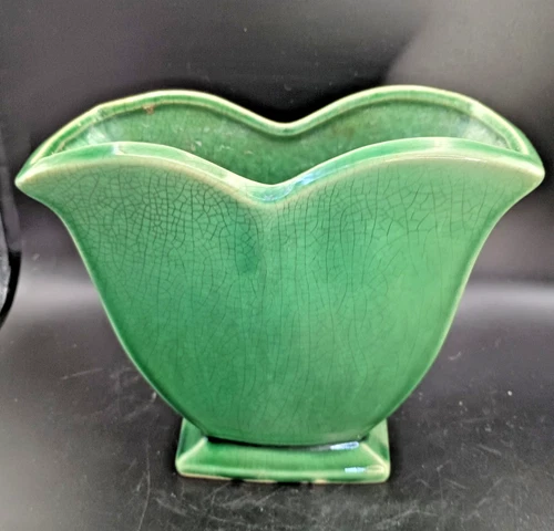 Vintage McCoy Garden Line Green Tulip Ceramic Planter Vase 6.5”