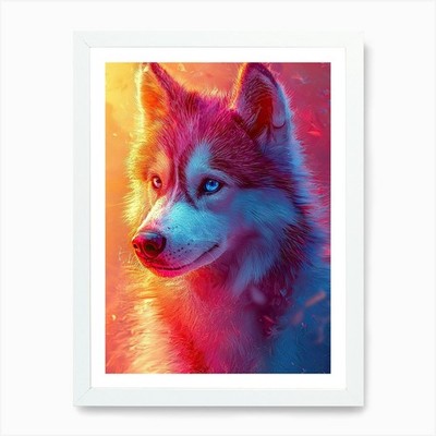 Husky 20 Kunstdruck gerahmt Wandbild Poster Leinwanddruck Bild