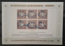 Schneider Auktion Essen Gedenkblock W&uuml;rttemberg 1873 70 Kreuzer Sechserblock