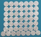 Lot of 50 Circulated 1990s Kennedy Half Dollar Coins.  $25 FV  M775