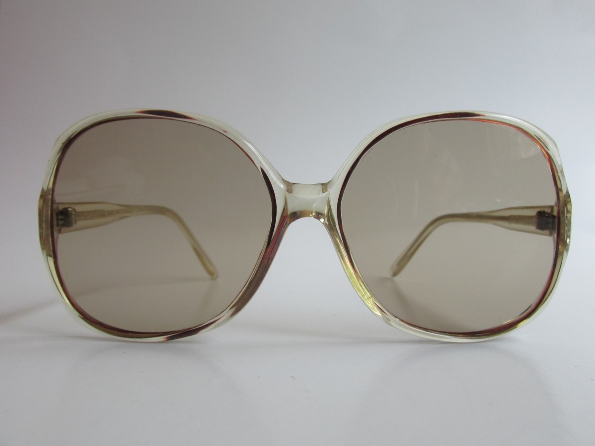 MCM Pencock Rare Vintage Clear Light Gold Sunglasses | eBay