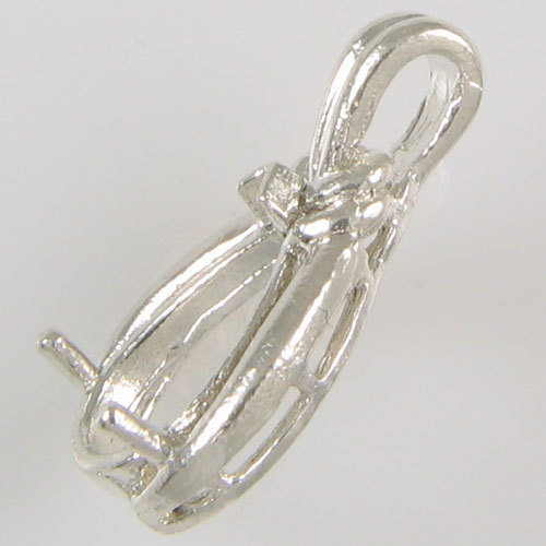 PRE-NOTCHED VINTAGE PEAR PENDANT 10x7MM IN STERLING SILVER CP5041SS