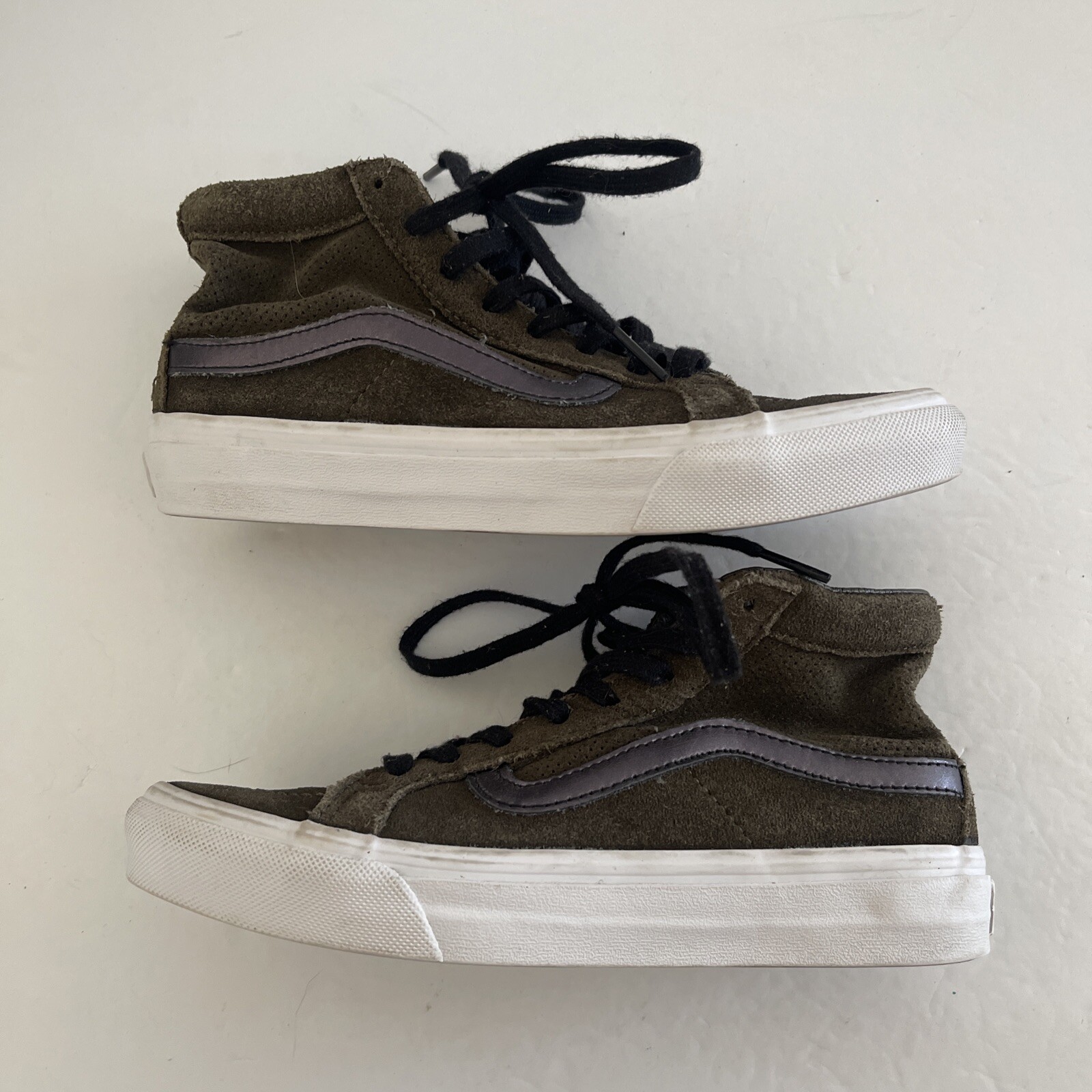 SAOLA Sneakers VANS Sk8 Hi Skate taglia M 4 W 5 5 verde oliva scuro marrone scamosciato