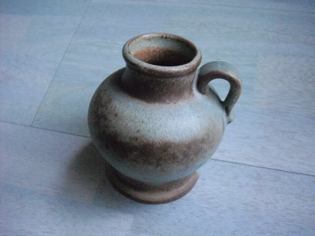 Keramikvase Henkelvase Keramikkrug Henkelkrug Amphore Braun 12,0 cm Handarbeit - Bild 2 von 4