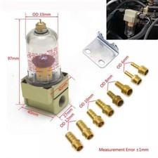 UNIVERSAL FUEL WATER SEPARATOR KIT PRE FILTER IN LINE FUEL FILTER 