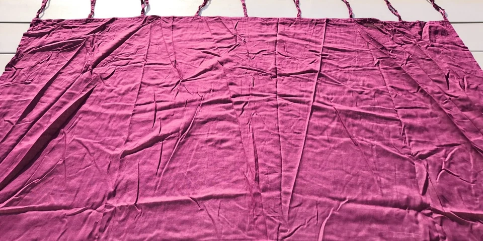 Lot de 2 rideaux, voilages, violet et blanc, largeur 134 cm x hauteur 205 cm - Photo 1/1