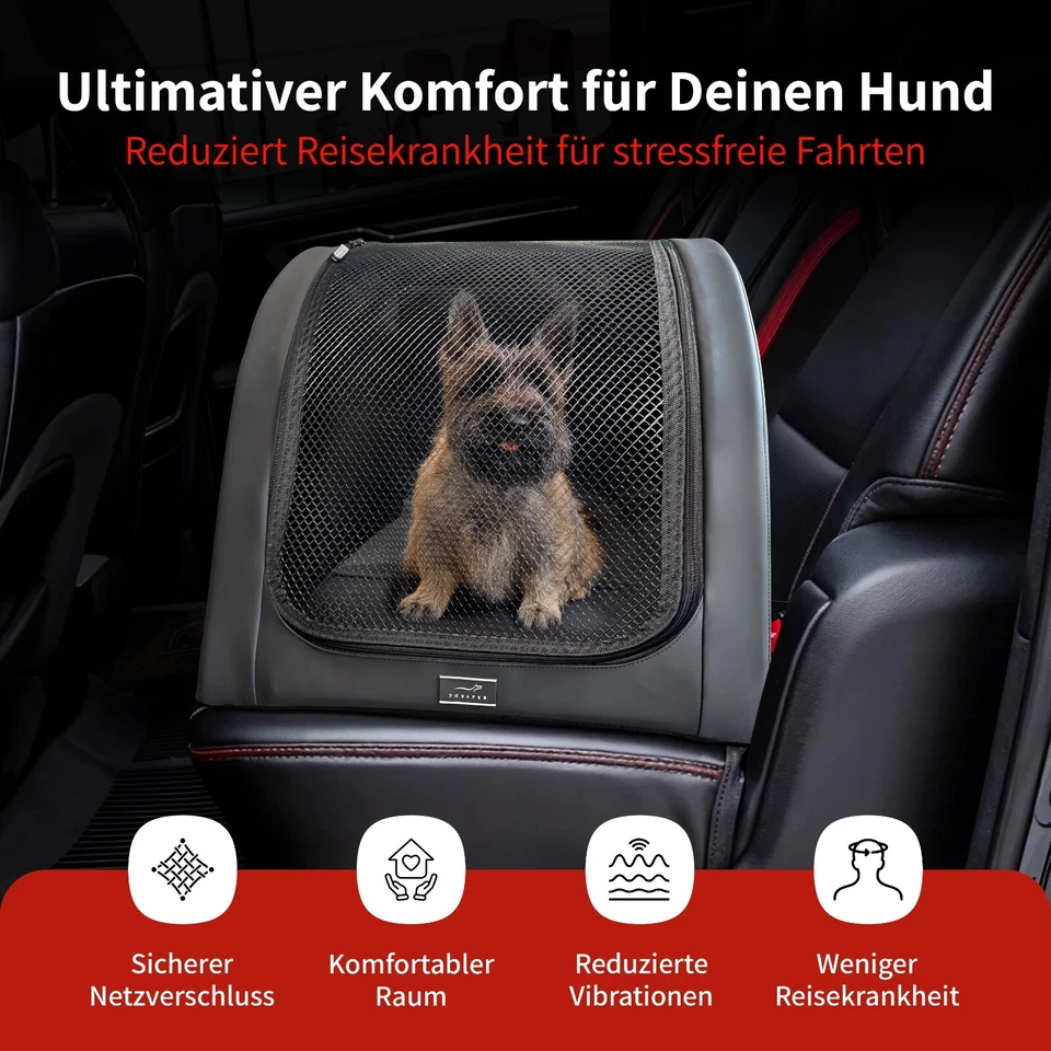 Hundebox mit ISOFIX – DOXAFER® Hunde Autositz Auto Rückbank | Sicher & Bequem - Bild 2 von 4