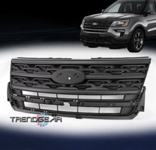 For 2018-2019 Ford Explorer Suv Sport Front Hood Bumper Upper Grill Matte Black