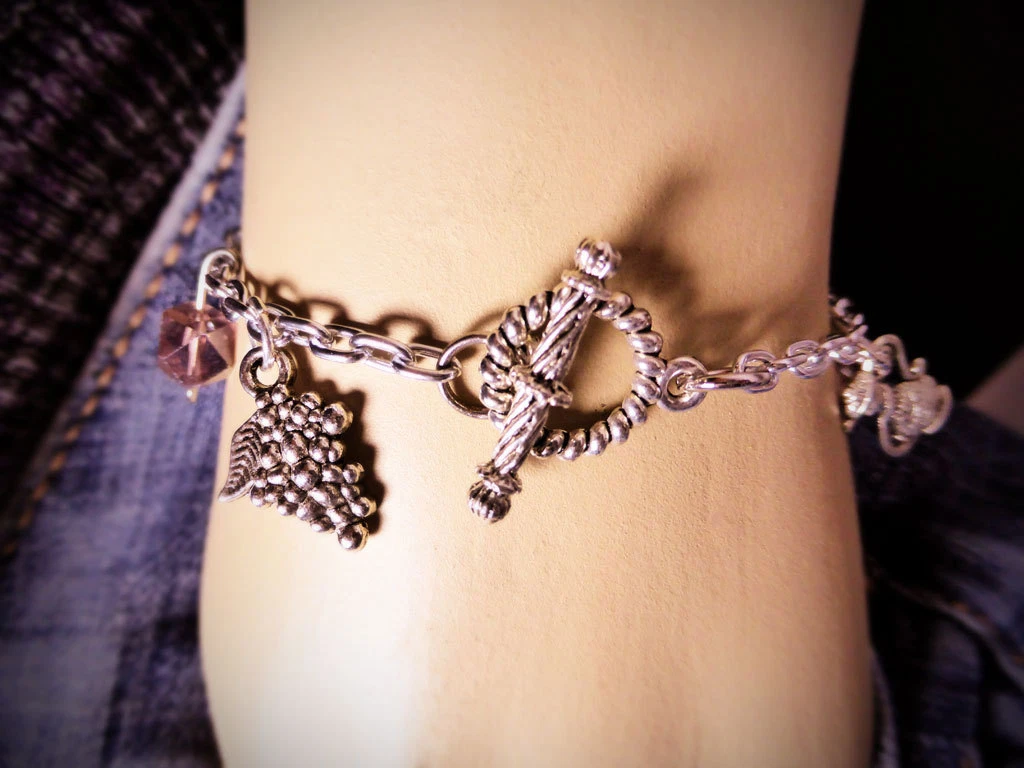 Wine charm bracelet sale