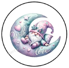 WITH LOVE GNOME MOON ENVELOPE SEALS LABELS STICKERS PARTY FAVORS