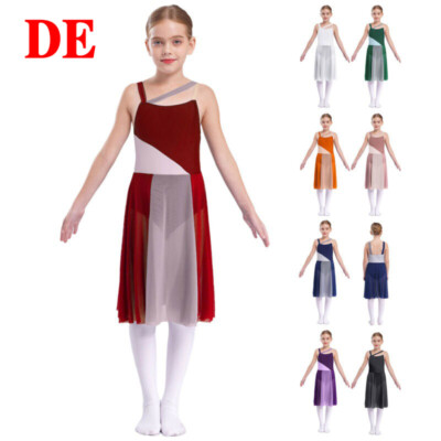 DE Mädchen Ballett Leotard Kleid Kinder Gymnastik Tanz TutuRock Ballerina Kostüm