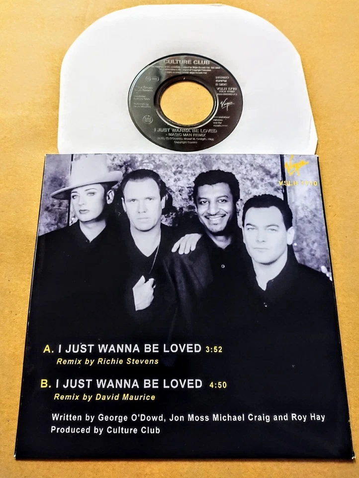 CULTURE CLUB I JUST WANNA BE LOVED 7" UK JUKEBOX VINYL 45 FREE CUSTOM PIC SLEEVE - Image 2 of 4