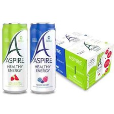 Aspire Strawberry Watermelon & Mixed Berry Healthy Energy Drink Pack 12 x 330ml