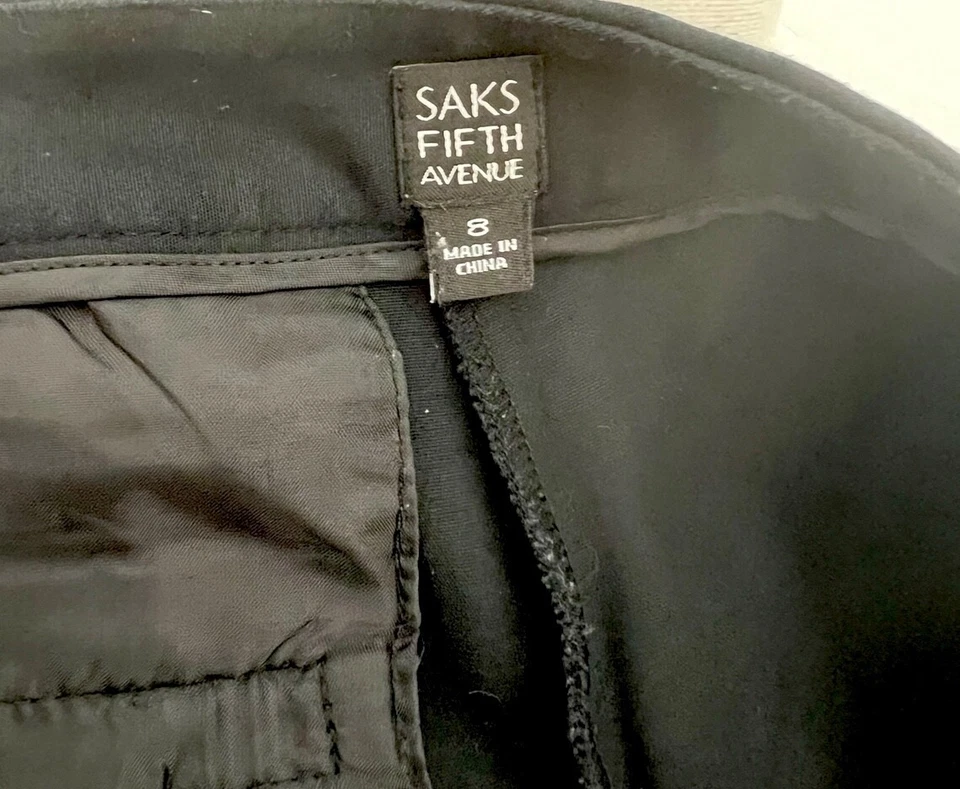 SAKS FIVE AVENUE Bermuda Mujer Negro, Algodón, Talla 8 Foto 3 de 4