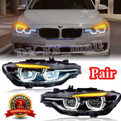 Paar Scheinwerfer Montage für BMW 3er F30 12-16 HID Xenon Beam Projektor LED DRL