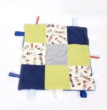 Patchwork Baby Blanket Plush Security Blanket Lovey Stuffed Doll Animal 11"