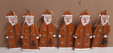 6er Set Weihnachtshänger Nikolaus verschiedene Varianten Keramik ca. 9 x 4 cm