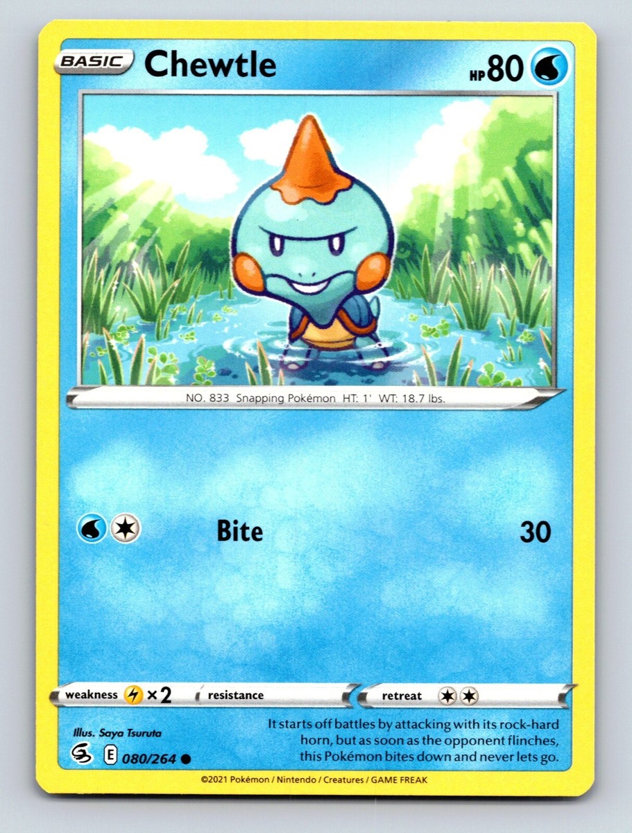 Chewtle HP 80 Bite Snapping Pokémon Blue Powerful Pokémon | eBay