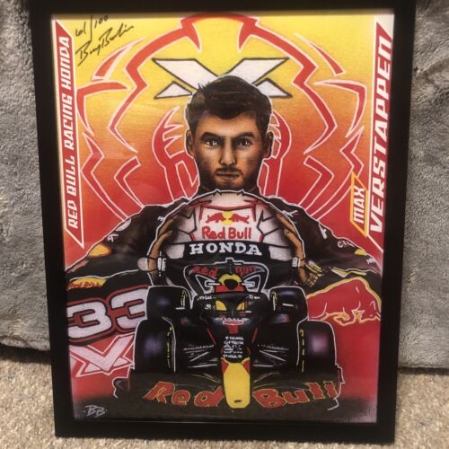 Max Verstappen Red Bull F1 Racing Poster Art Picture Print /100 Barry Boardwine - Picture 1 of 4