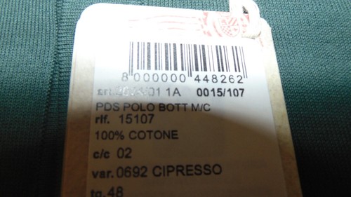 DELLA CIANA POLO COTONE NIDO D'APE TG M-48 PRIMAV-ESTATE 155,00 CARTELL. VERDE - Afbeelding 5 van 5