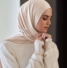 Muslim Women Hijab Head Scarf Headcover Jersey Cotton Blend Rectangle Arab New