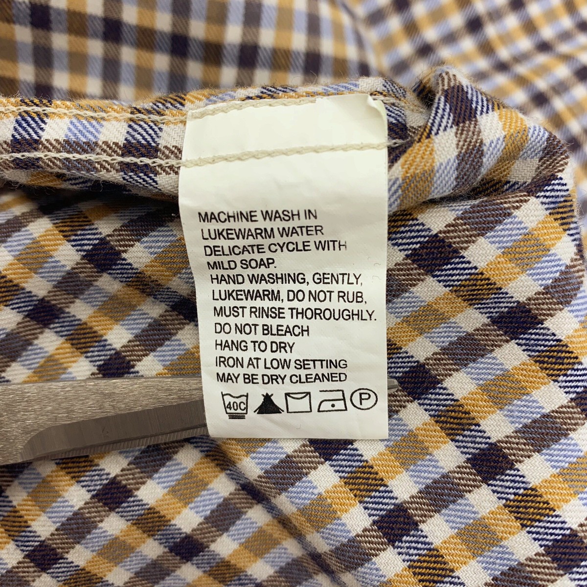 Kinloch Anderson Scotland Mens Plaid Button-Down Shirt Large