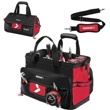 ARROW 17" Large Tool Bag for Men Heavy Duty with Waterproof Hard Base 36 Pockets
