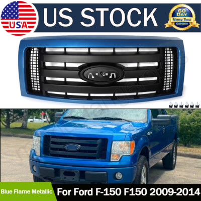 For 2009-2014 Ford F-150 F150 Front Upper Bumper Grille SZ Blue Flame Metallic