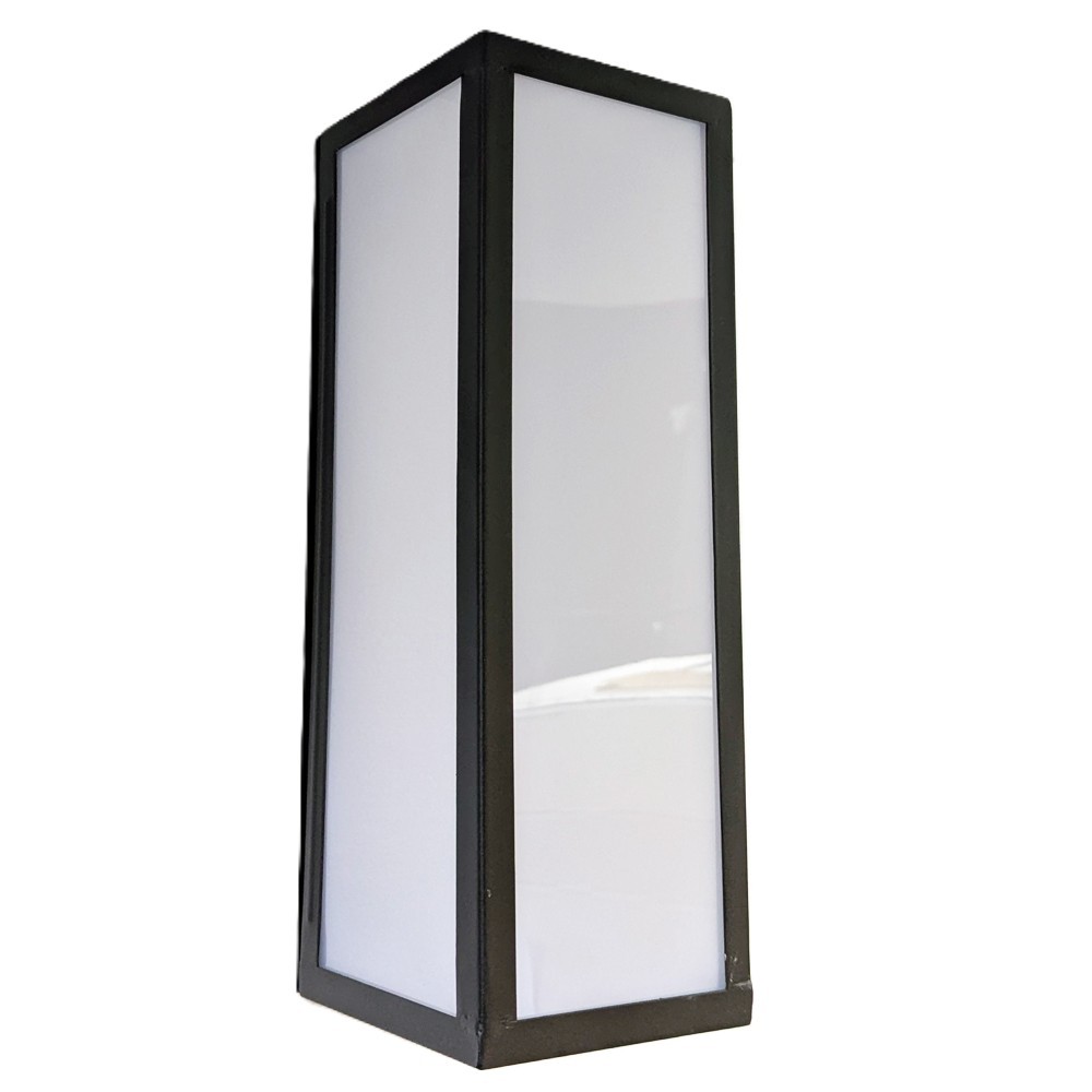 Litecraft Wall Light Outdoor Integrated LED IP44 Box Lantern - Black Clearance